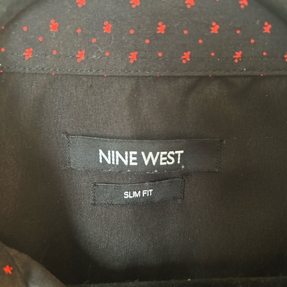 Nine West Slim Fit Men's Black Button-Down Shirt - Picture 3 of 4